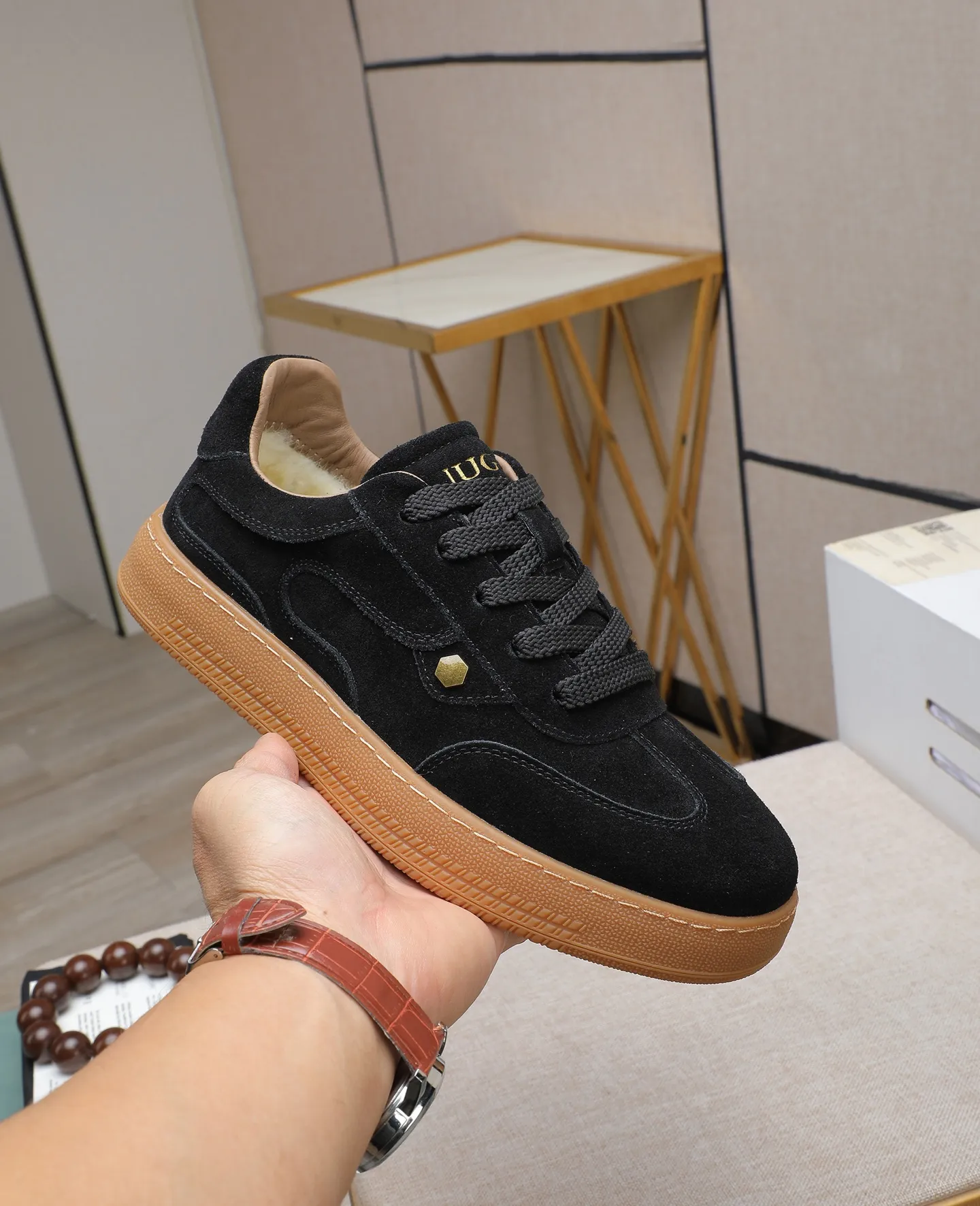 Men's shoes 💰540 IUGGI new retro presbyopia men's shoes, casual and versatile, full of high-end sense, fashionable, luxury and personalized style, joint style, retro presbyopia factor, full of handsome style, first layer suede cowhide, lining wool, rubber outsole, light and non-slip size: 39-44